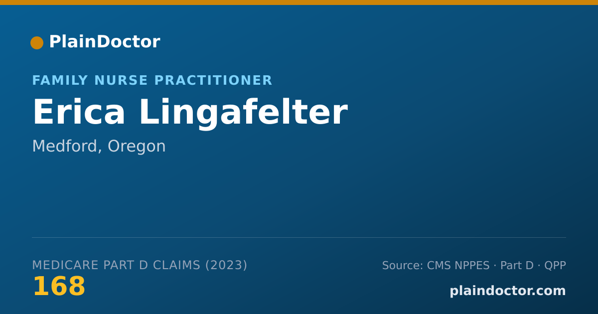 Shareable card for Erica Lingafelter - Family Nurse Practitioner, Medford, OR