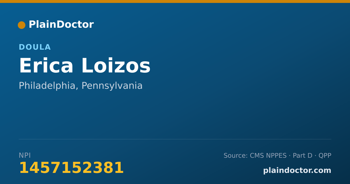 Shareable card for Erica Loizos - Doula, Philadelphia, PA
