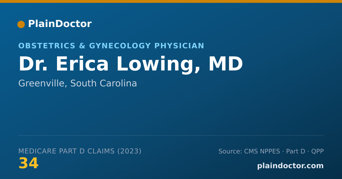 Shareable card for Erica Lowing, MD - Obstetrics & Gynecology Physician, Greenville, SC
