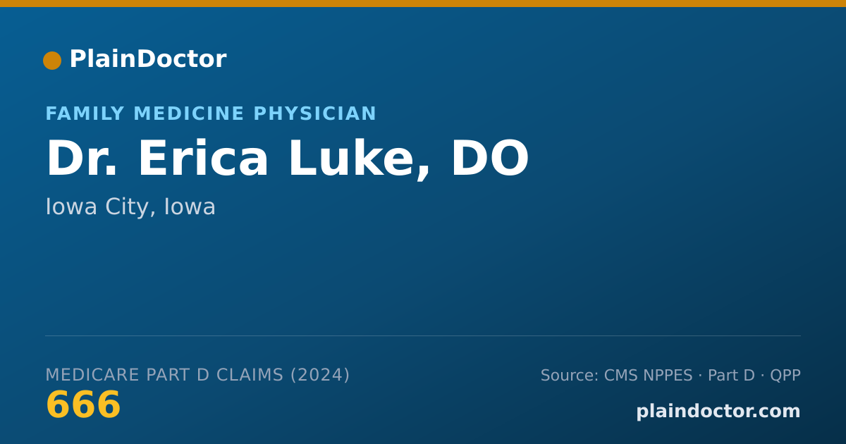 Shareable card for Erica Luke, DO - Family Medicine Physician, Iowa City, IA