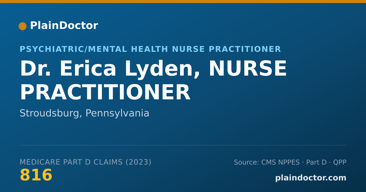 Shareable card for Erica Lyden, NURSE PRACTITIONER - Psychiatric/Mental Health Nurse Practitioner, Stroudsburg, PA