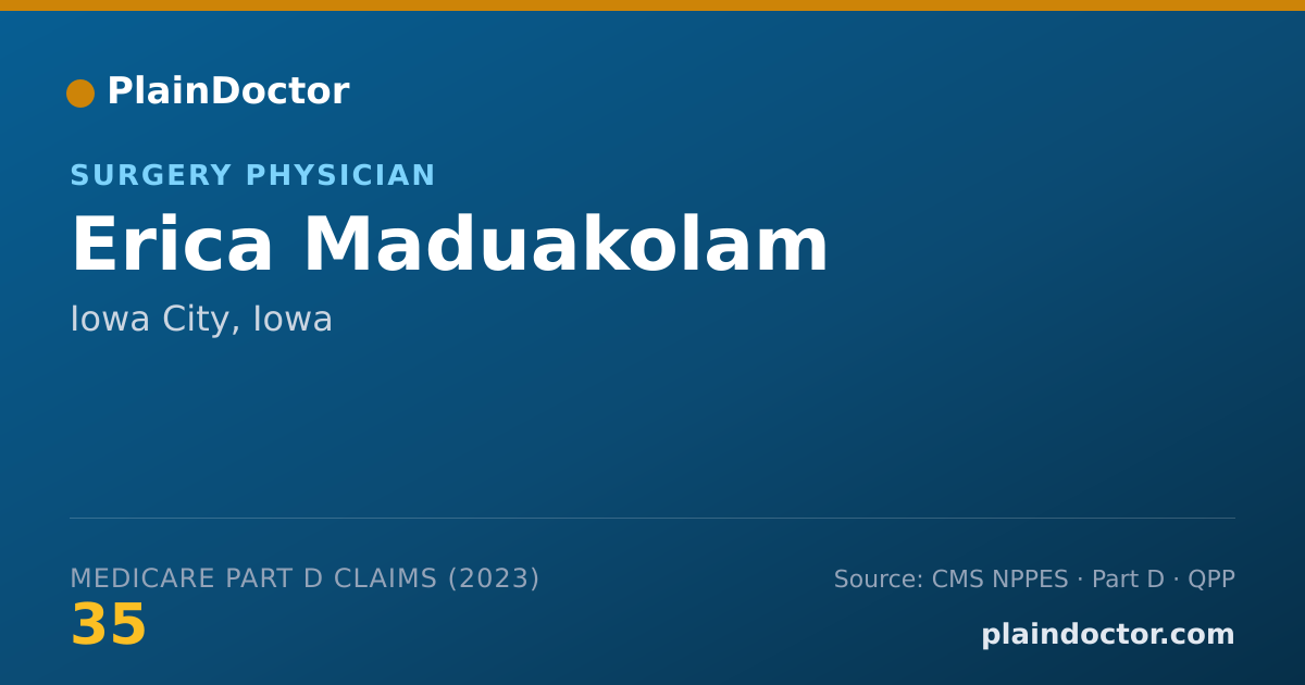 Shareable card for Erica Maduakolam - Surgery Physician, Iowa City, IA