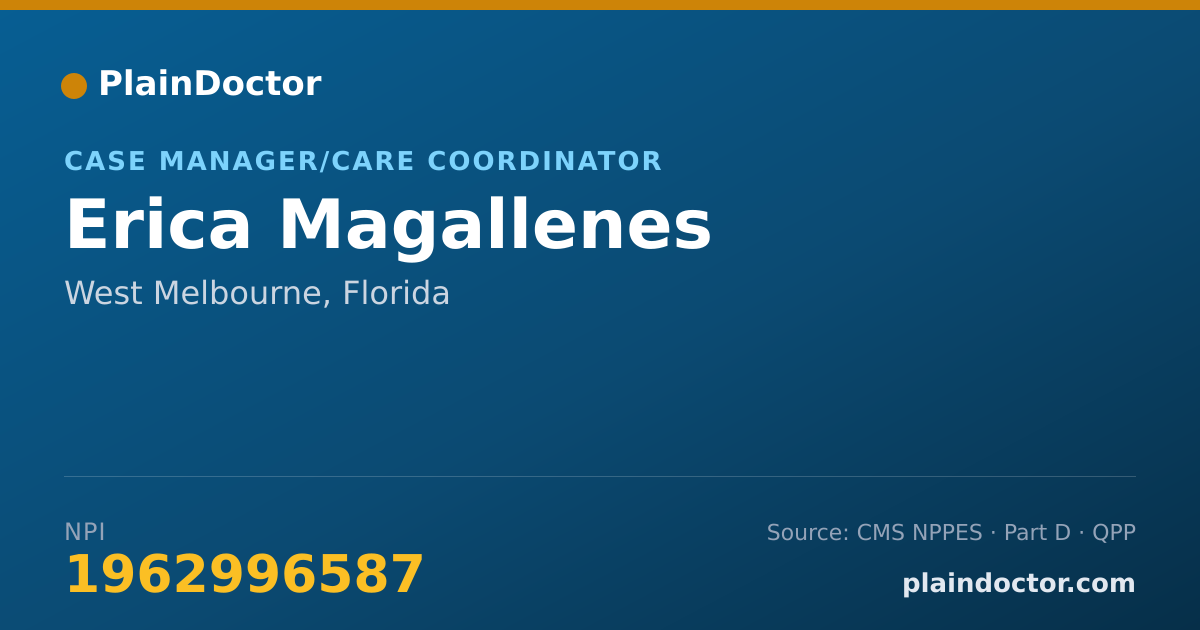 Shareable card for Erica Magallenes - Case Manager/Care Coordinator, West Melbourne, FL