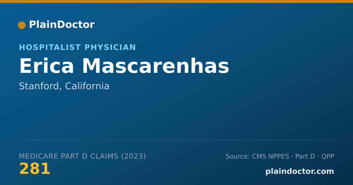 Shareable card for Erica Mascarenhas - Hospitalist Physician, Stanford, CA