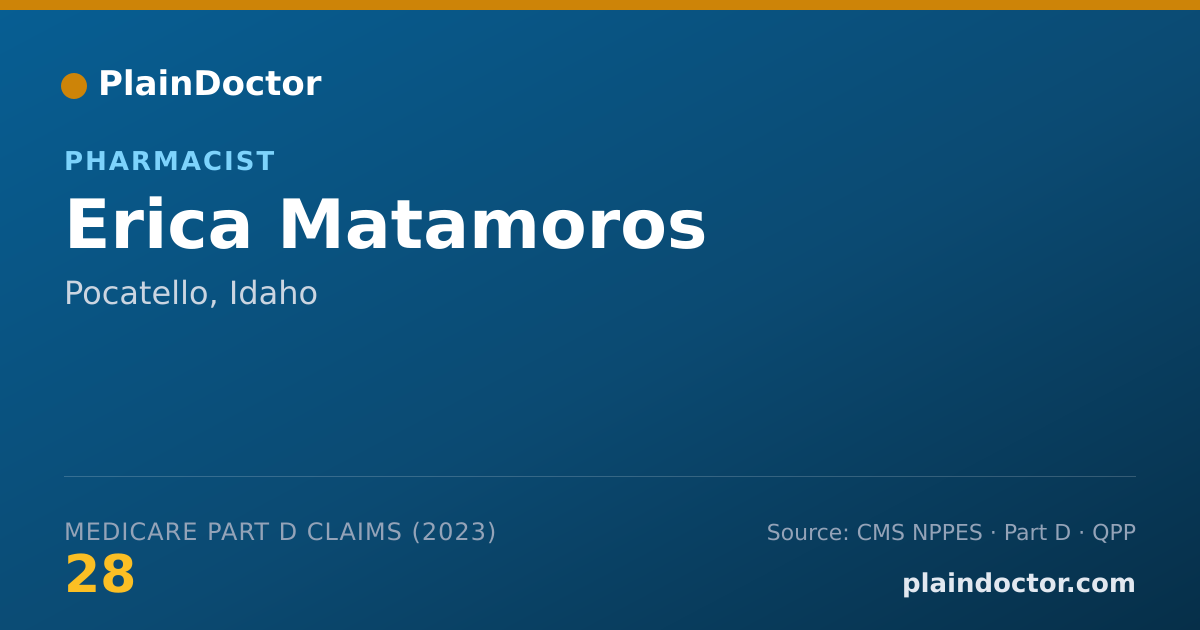 Shareable card for Erica Matamoros - Pharmacist, Pocatello, ID