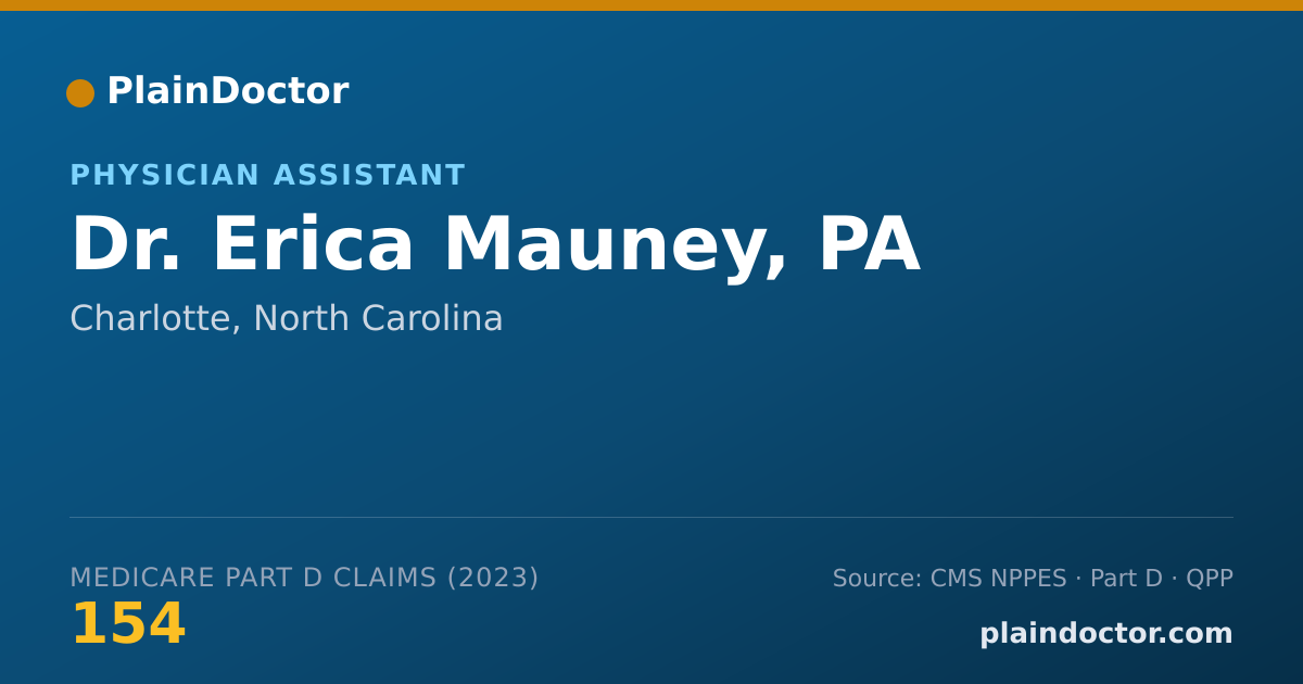 Shareable card for Erica Mauney, PA - Physician Assistant, Charlotte, NC