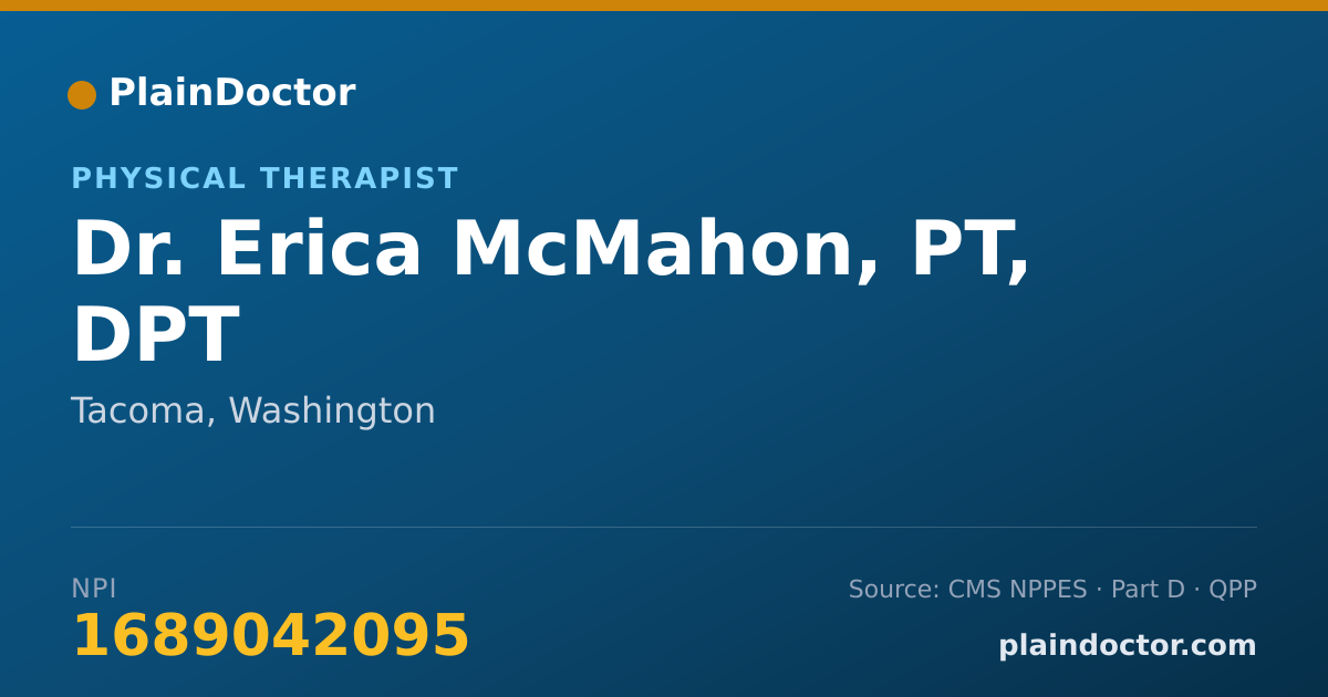 Shareable card for Erica McMahon, PT, DPT - Physical Therapist, Tacoma, WA