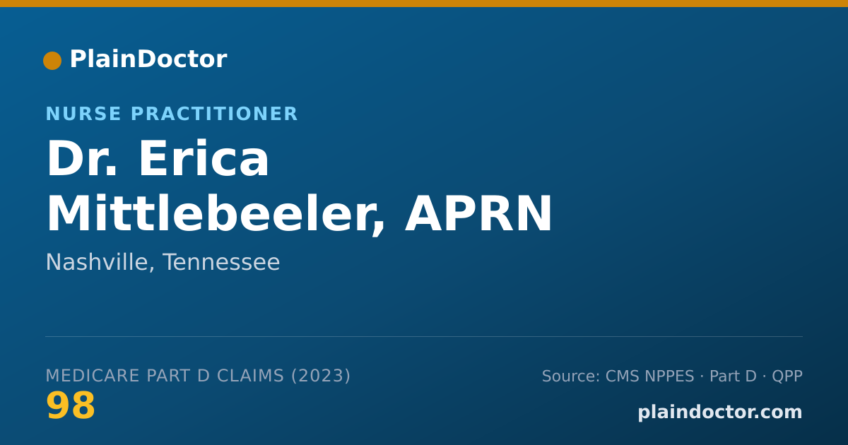 Shareable card for Erica Mittlebeeler, APRN - Nurse Practitioner, Nashville, TN