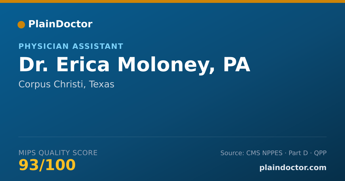 Shareable card for Erica Moloney, PA - Physician Assistant, Corpus Christi, TX