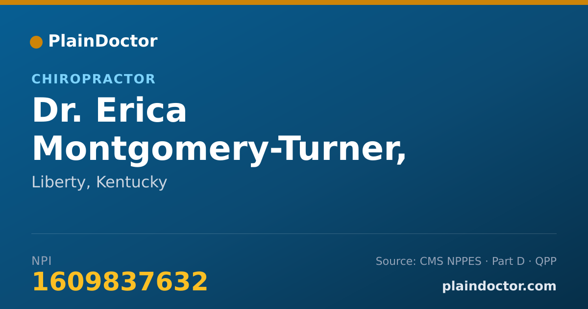 Shareable card for Erica Montgomery-Turner, D.C. - Chiropractor, Liberty, KY