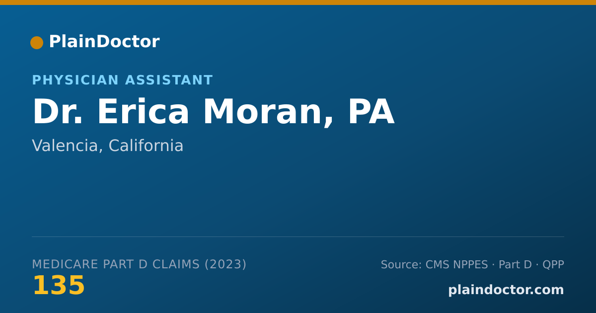 Shareable card for Erica Moran, PA - Physician Assistant, Valencia, CA