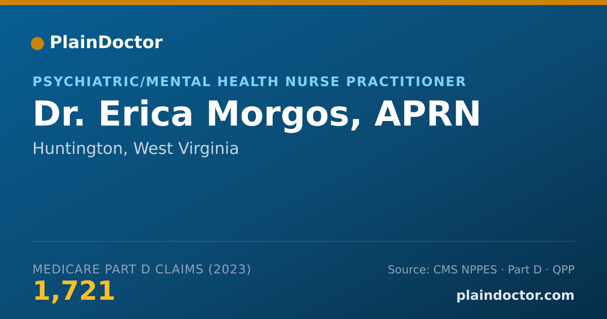 Shareable card for Erica Morgos, APRN - Psychiatric/Mental Health Nurse Practitioner, Huntington, WV