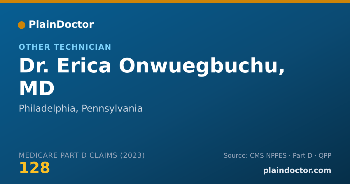 Shareable card for Erica Onwuegbuchu, MD - Other Technician, Philadelphia, PA