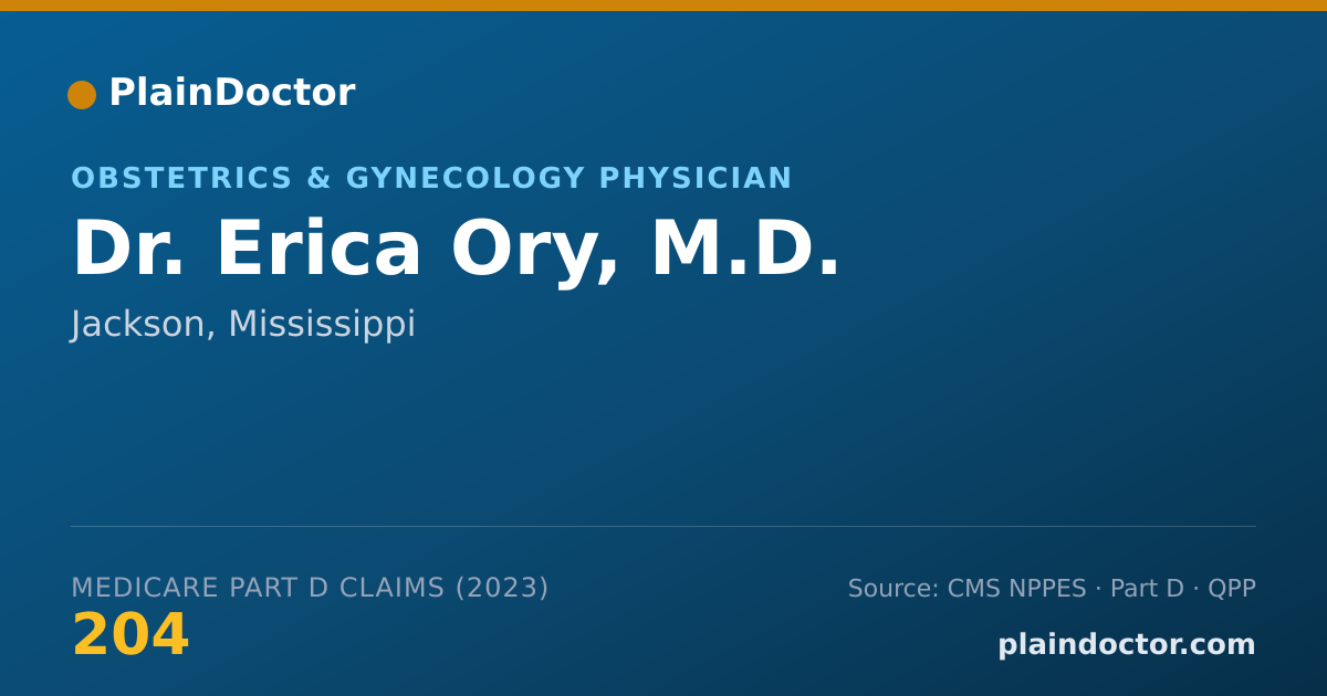 Shareable card for Erica Ory, M.D. - Obstetrics & Gynecology Physician, Jackson, MS