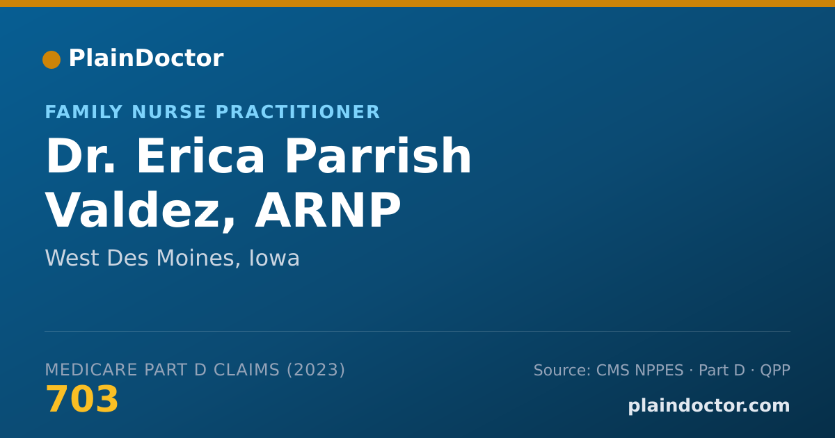 Shareable card for Erica Parrish Valdez, ARNP - Family Nurse Practitioner, West Des Moines, IA
