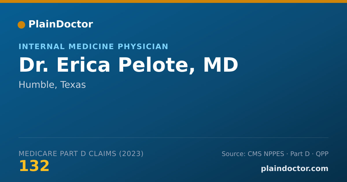 Shareable card for Erica Pelote, MD - Internal Medicine Physician, Humble, TX