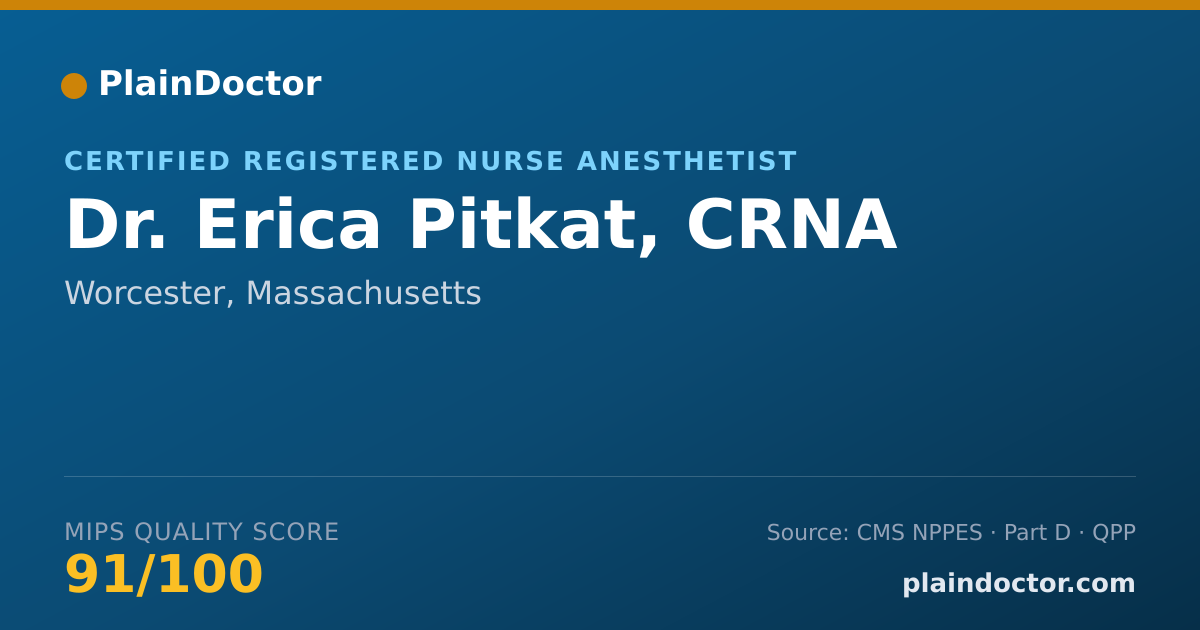 Shareable card for Erica Pitkat, CRNA - Certified Registered Nurse Anesthetist, Worcester, MA