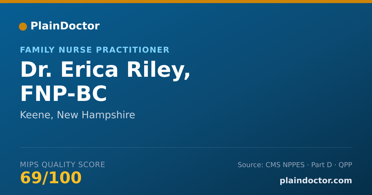 Shareable card for Erica Riley, FNP-BC - Family Nurse Practitioner, Keene, NH