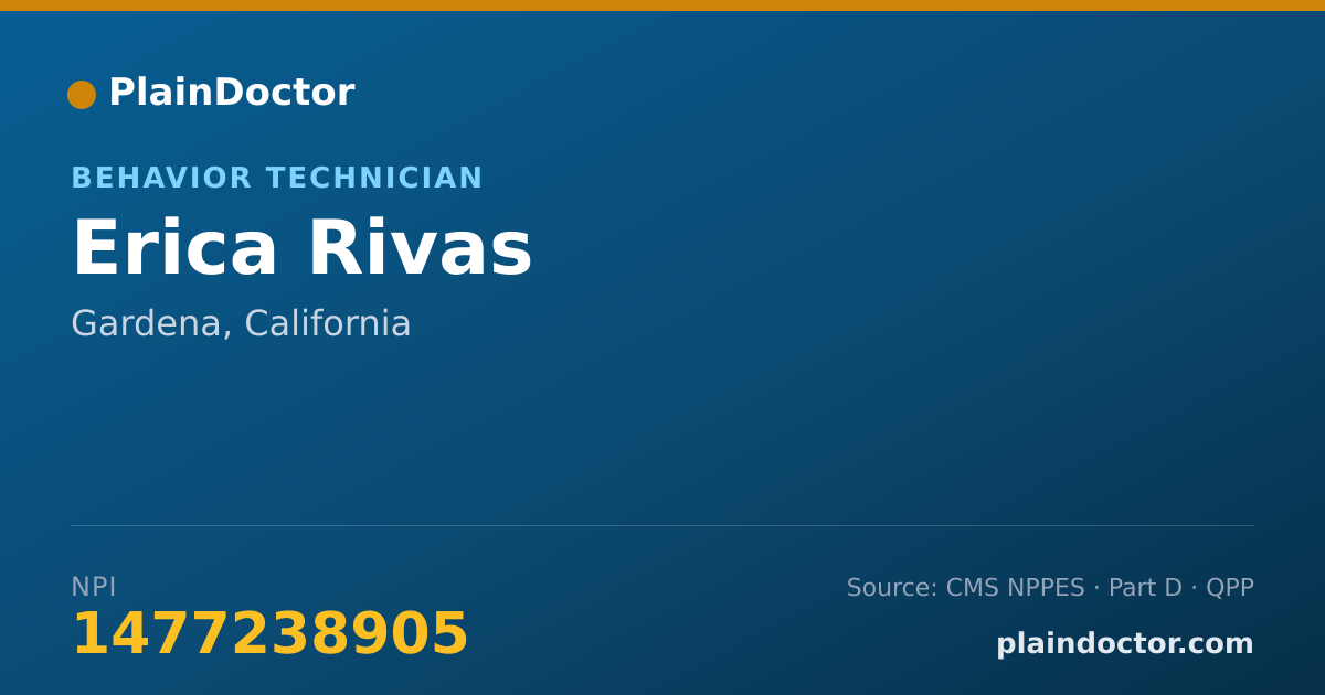Shareable card for Erica Rivas - Behavior Technician, Gardena, CA