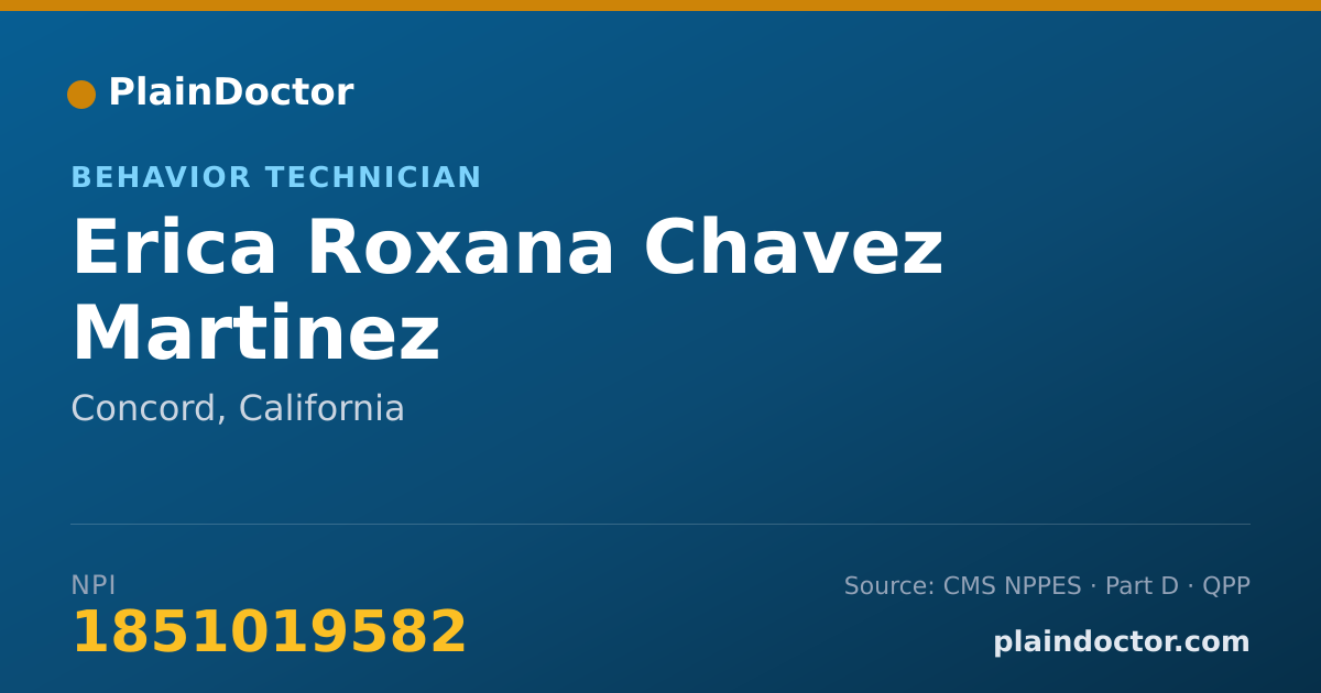 Shareable card for Erica Roxana Chavez Martinez - Behavior Technician, Concord, CA