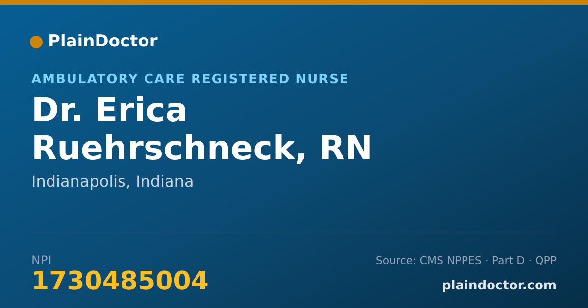 Shareable card for Erica Ruehrschneck, RN - Ambulatory Care Registered Nurse, Indianapolis, IN