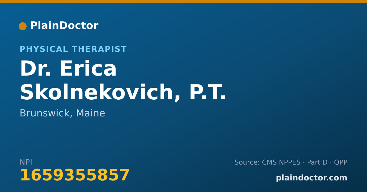 Shareable card for Erica Skolnekovich, P.T. - Physical Therapist, Brunswick, ME