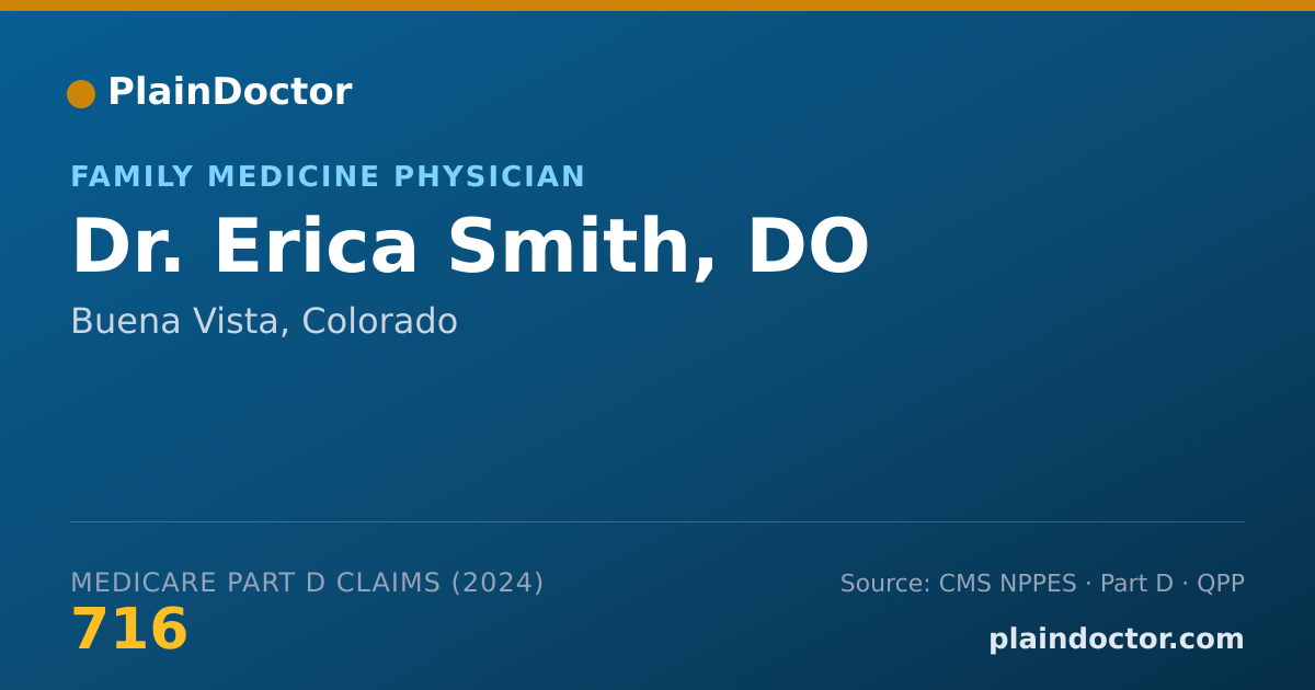 Shareable card for Erica Smith, DO - Family Medicine Physician, Buena Vista, CO
