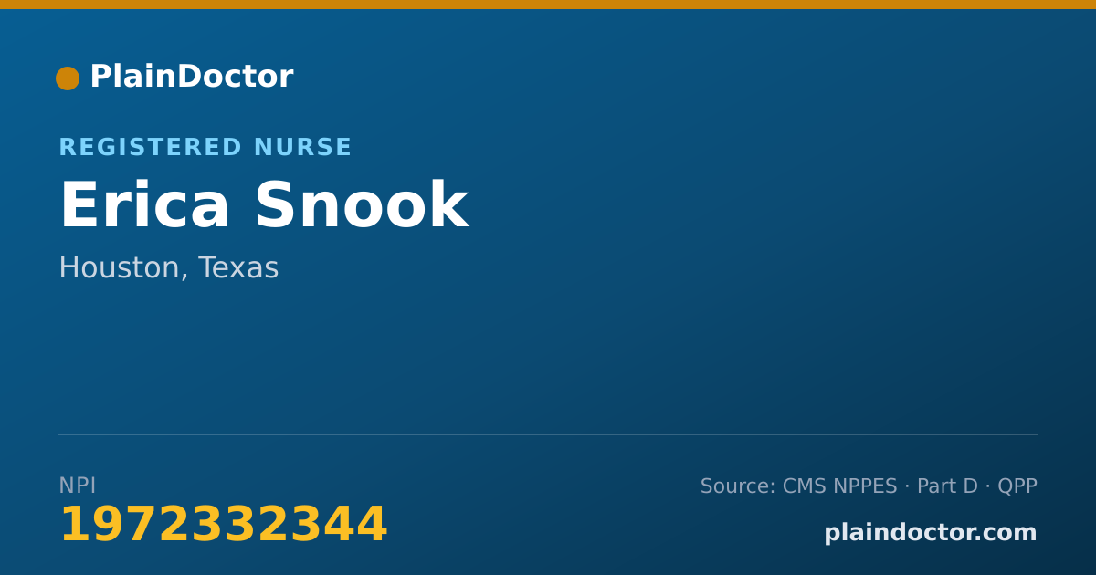 Shareable card for Erica Snook - Registered Nurse, Houston, TX