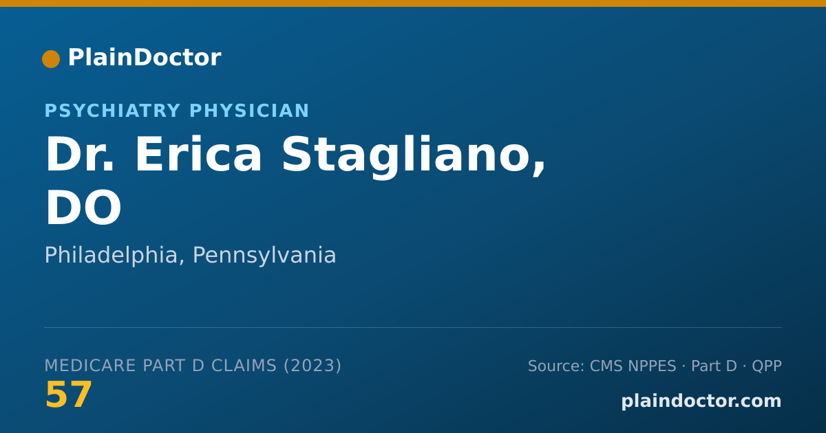 Shareable card for Erica Stagliano, DO - Psychiatry Physician, Philadelphia, PA