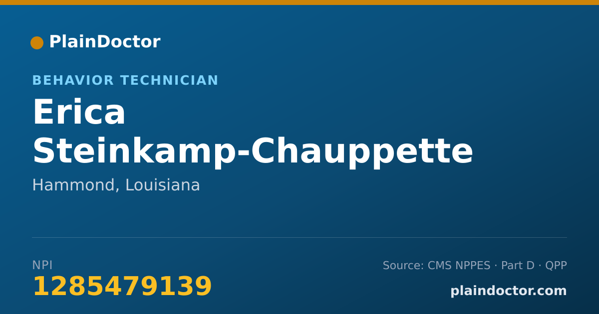 Shareable card for Erica Steinkamp-Chauppette - Behavior Technician, Hammond, LA