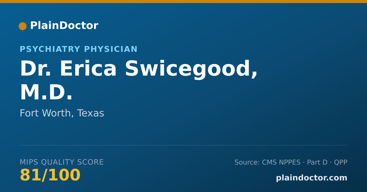 Shareable card for Erica Swicegood, M.D. - Psychiatry Physician, Fort Worth, TX