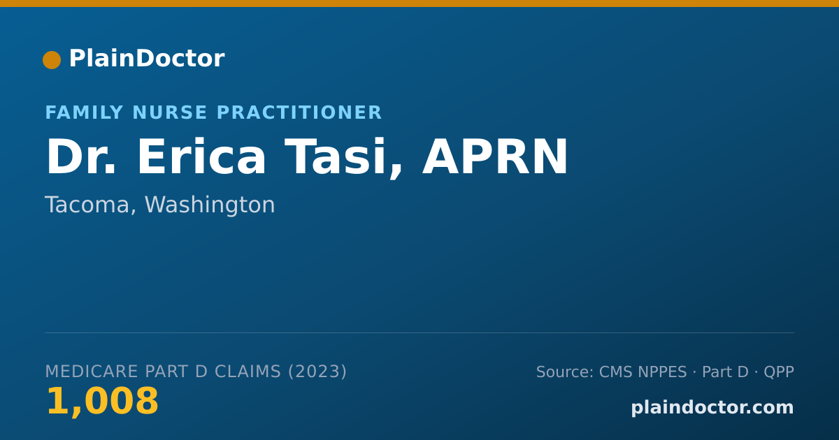 Shareable card for Erica Tasi, APRN - Family Nurse Practitioner, Tacoma, WA