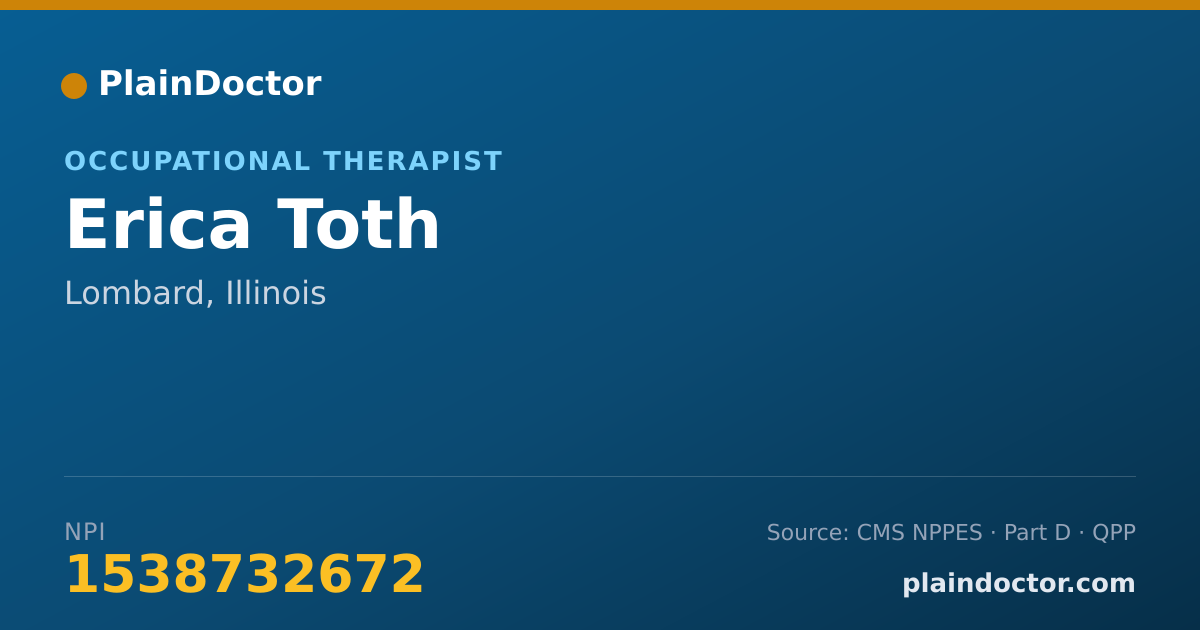 Shareable card for Erica Toth - Occupational Therapist, Lombard, IL