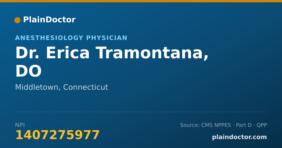 Shareable card for Erica Tramontana, DO - Anesthesiology Physician, Middletown, CT