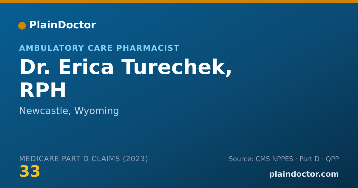 Shareable card for Erica Turechek, RPH - Ambulatory Care Pharmacist, Newcastle, WY