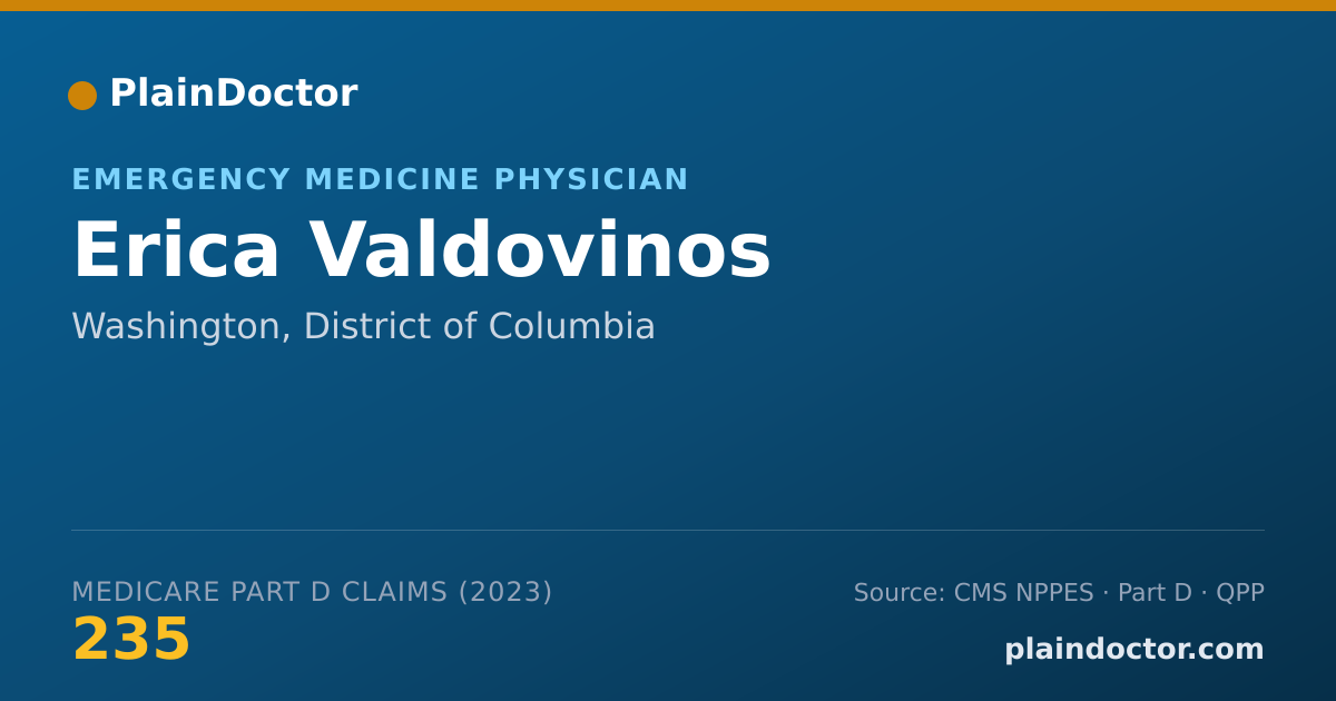 Shareable card for Erica Valdovinos - Emergency Medicine Physician, Washington, DC