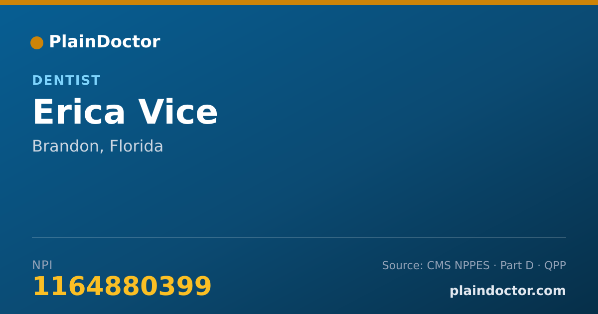Shareable card for Erica Vice - Dentist, Brandon, FL