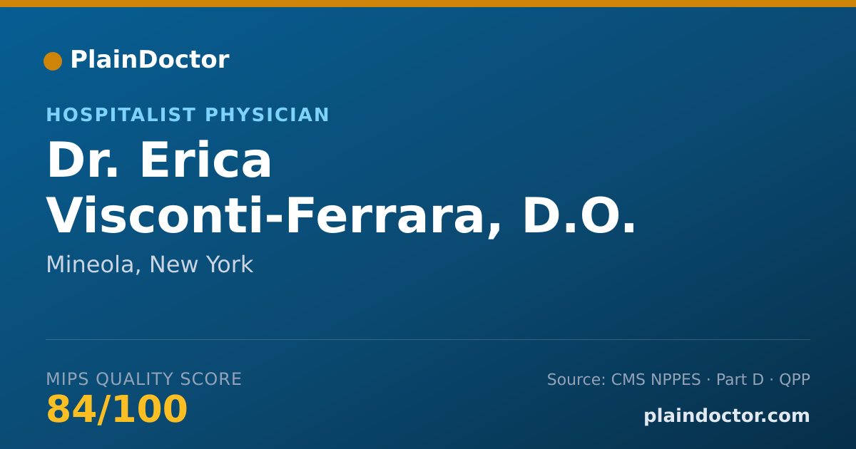 Shareable card for Erica Visconti-Ferrara, D.O. - Hospitalist Physician, Mineola, NY