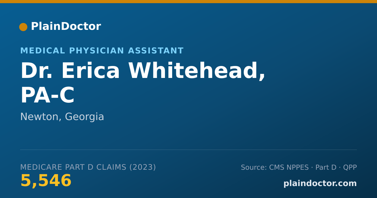 Shareable card for Erica Whitehead, PA-C - Medical Physician Assistant, Newton, GA