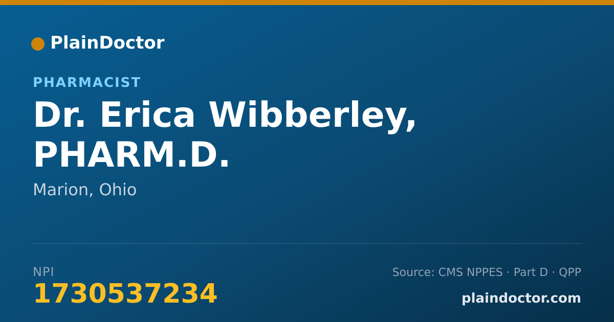 Shareable card for Erica Wibberley, PHARM.D. - Pharmacist, Marion, OH