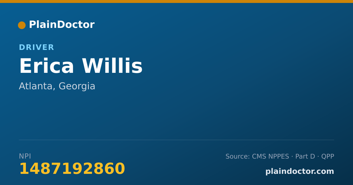 Shareable card for Erica Willis - Driver, Atlanta, GA