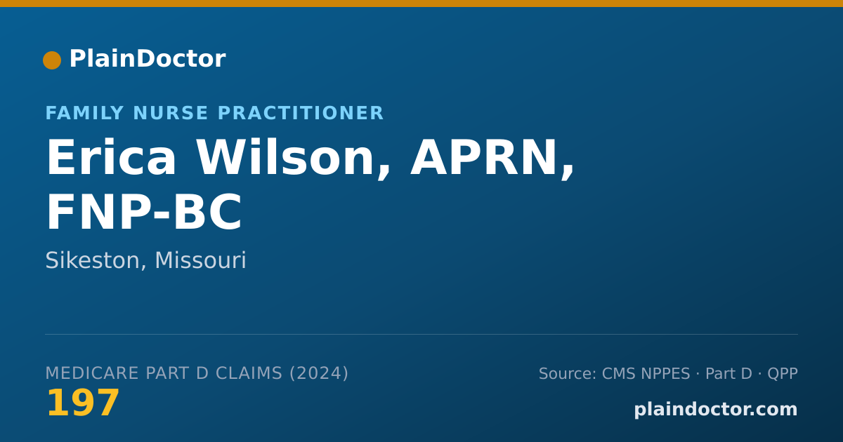 Shareable card for Erica Wilson, APRN, FNP-BC - Family Nurse Practitioner, Sikeston, MO
