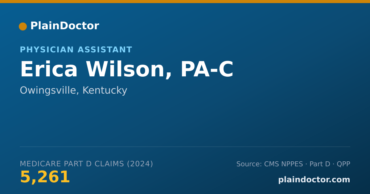 Shareable card for Erica Wilson, PA-C - Physician Assistant, Owingsville, KY