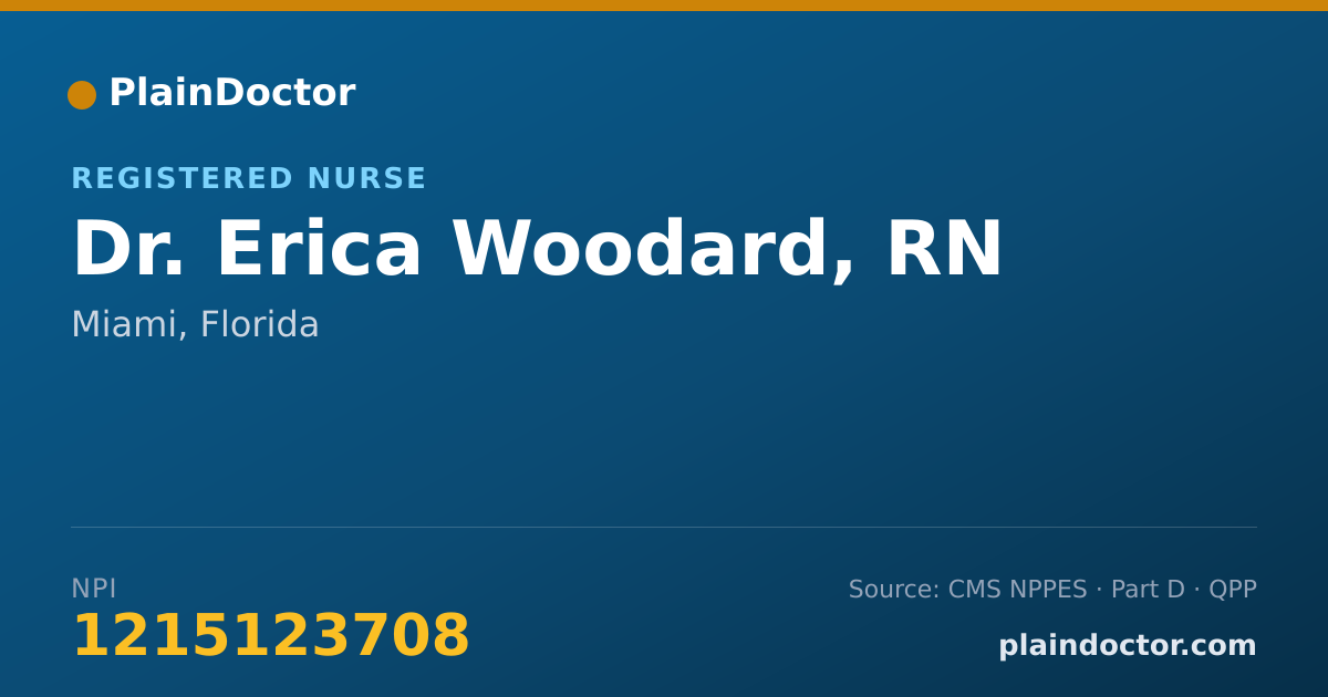 Shareable card for Erica Woodard, RN - Registered Nurse, Miami, FL