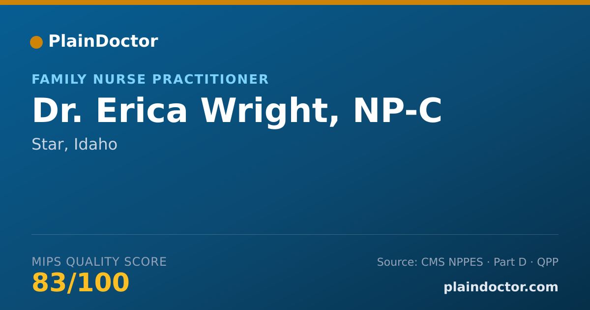 Shareable card for Erica Wright, NP-C - Family Nurse Practitioner, Star, ID
