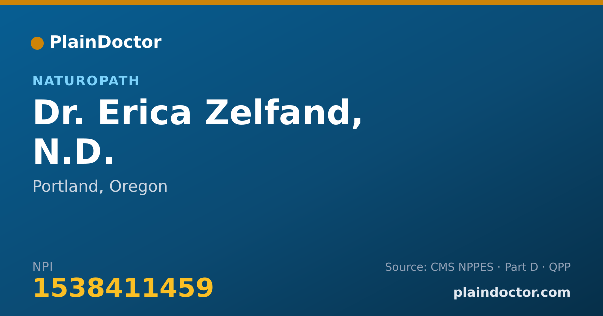 Shareable card for Erica Zelfand, N.D. - Naturopath, Portland, OR
