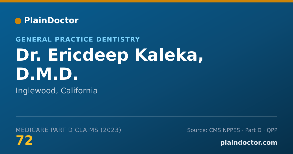 Shareable card for Ericdeep Kaleka, D.M.D. - General Practice Dentistry, Inglewood, CA