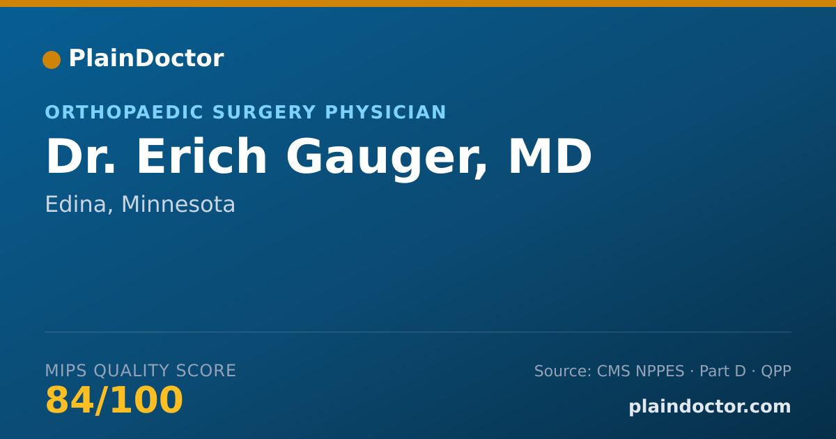 Shareable card for Erich Gauger, MD - Orthopaedic Surgery Physician, Edina, MN