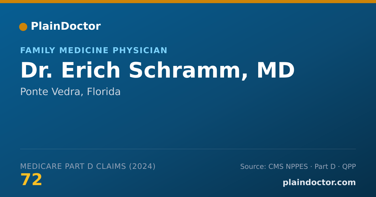 Shareable card for Erich Schramm, MD - Family Medicine Physician, Ponte Vedra, FL