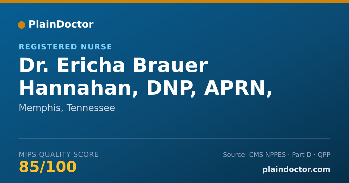 Shareable card for Ericha Brauer Hannahan, DNP, APRN, FNP-C - Registered Nurse, Memphis, TN